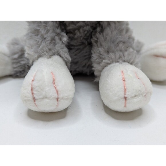Russ Berrie Cat Kitty Gray White Paws Blue Eyes Misty Small 6.5" Plush HTF Rare - Picture 5 of 7